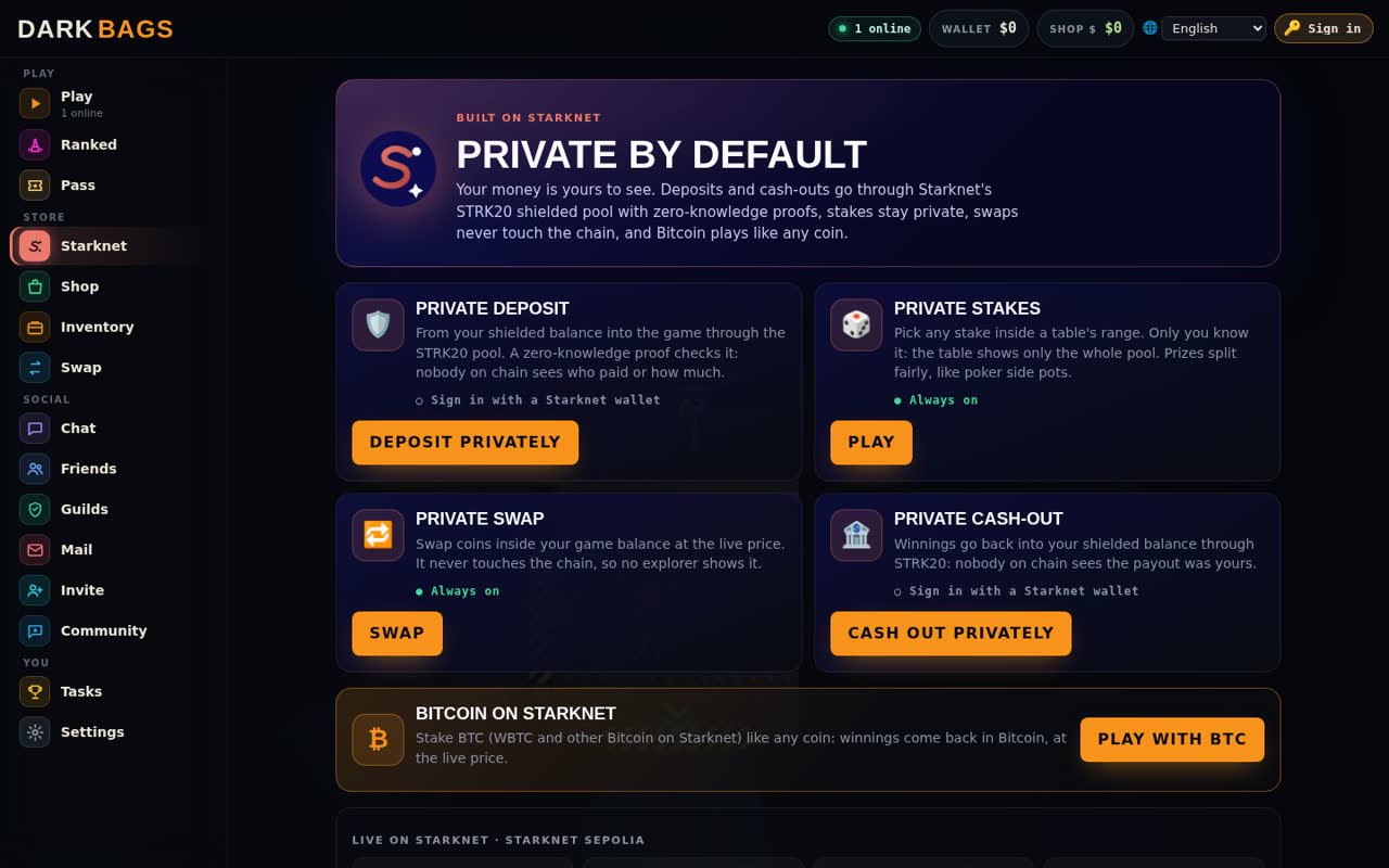 The Starknet page