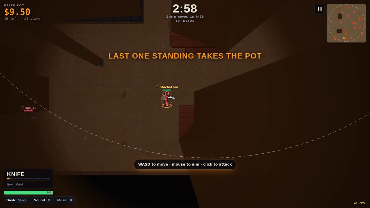 Dropping into a battle royale