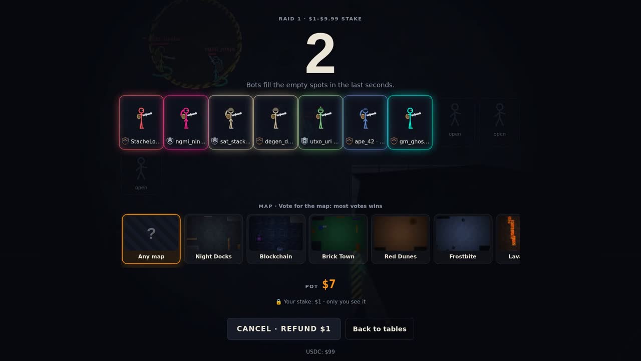The ready room with a map vote